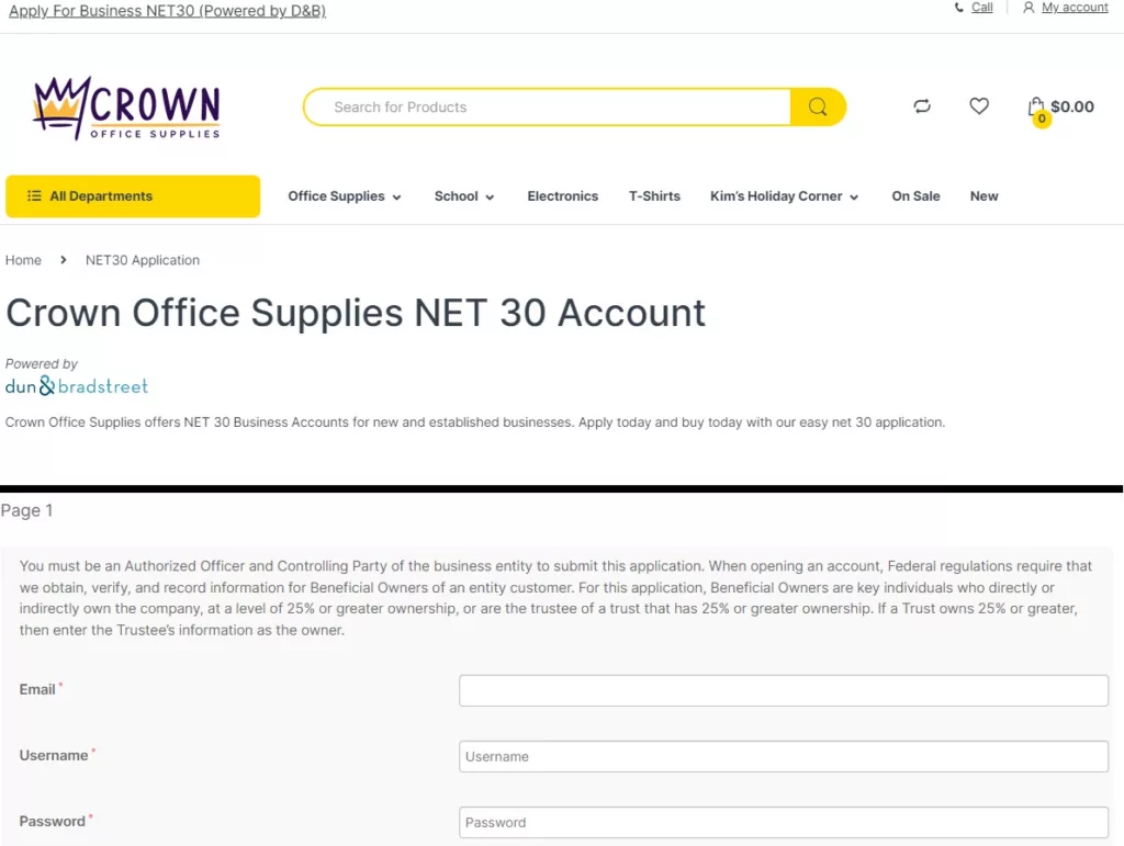 Crown Office Supplies - Aplicacion